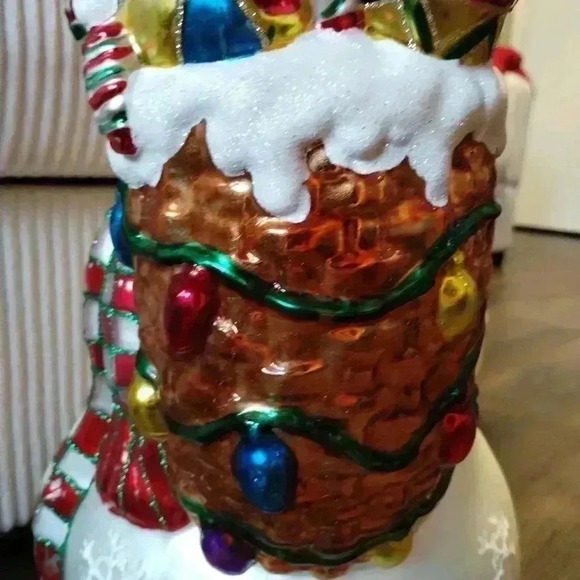 Thomas Pacconi Classics Blown Glass Collectible Snowman Statue 14” - Picture 14 of 16